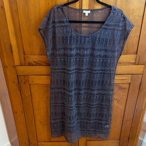 Garnet Hill Chocolate Brown Lace Overlay Dress